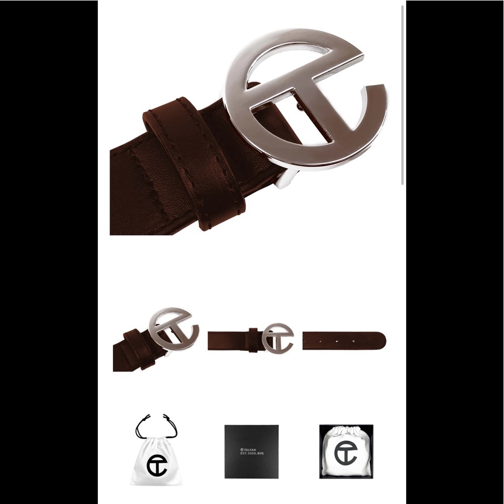 NWT NIB Telfar Chocolate Logo Belt size xs/s